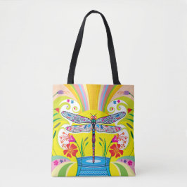 Stralende Libel en Wilde Bloemen Tote Bag