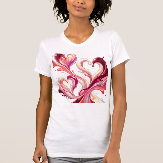 Stralende Liefde – Abstracte Hart Kunst T-Shirt (Voorkant)