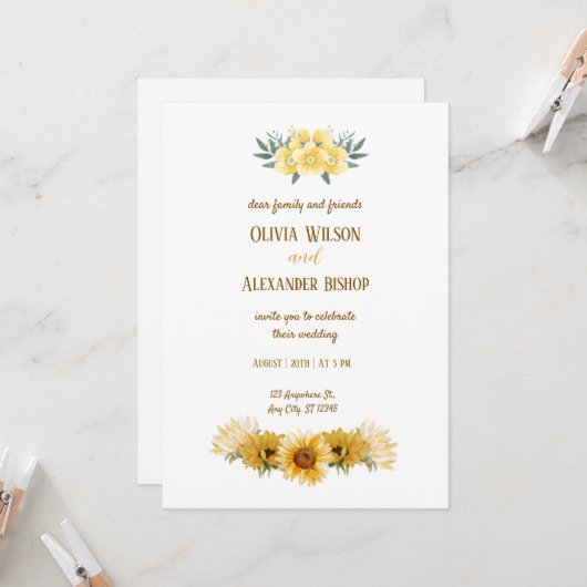 Stralende Liefde: Zonnebloem Pracht Kaart (Voorkant / Achterkant in situ)