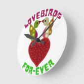 Stralende Liefdesvogels Hart Ontwerp Worp Kussen Ronde Klok (Hoek)