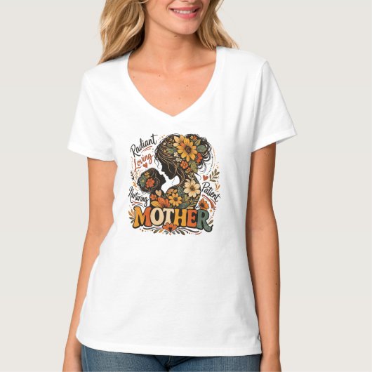 Stralende Liefdevolle Moeder Bloemstuk T-shirt (Voorkant)