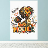 Stralende Liefdevolle Verzorgende Moederdag Canvas Afdruk (Insitu (Houten vloer))