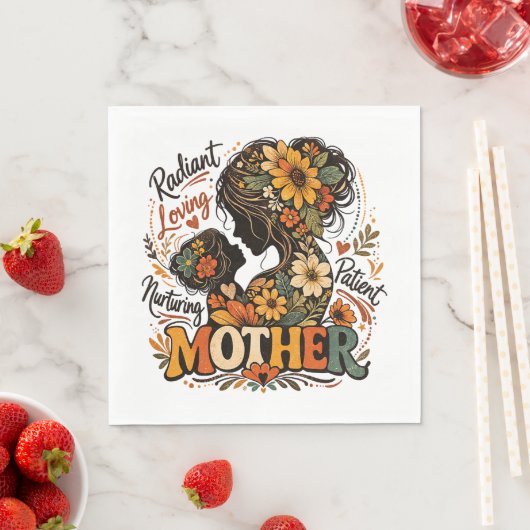 Stralende Liefdevolle Verzorgende Moederdag Servet (Insitu)