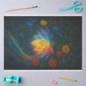 Stralende Lotus in Kosmische Glow Decoupage Papier (Craft)