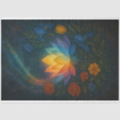 Stralende Lotus in Kosmische Glow Decoupage Papier (Voorkant)