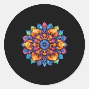 Stralende Lotus Mandala Festival Yoga Ronde Sticker