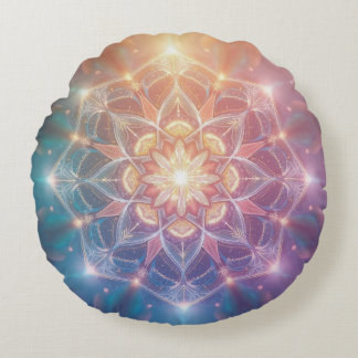 Stralende Lotus Mandala Meditatiekussen Rond Kussen