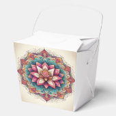 Stralende Lotus Mandala's: Bloeiende sereniteit Bedankdoosjes (Voorkant)