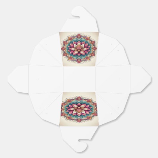 Stralende Lotus Mandala's: Bloeiende sereniteit Bedankdoosjes (Ongevouwen)