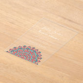 Stralende Luchtige Halve Maan Mandala bruiloft Acryl Uitnodigingen (Laagn)