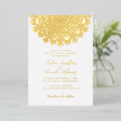 Stralende Luchtige Halve Maan Mandala bruiloft Folie Uitnodiging (Staand Voorkant)