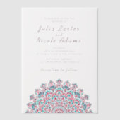 Stralende Luchtige Halve Maan Mandala bruiloft Vellum Uitnodigingen (Voorkant)