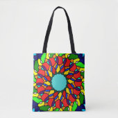 Stralende Mandala kunst, kleurrijk Tote Bag (Voorkant)
