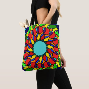 Stralende Mandala kunst, kleurrijk Tote Bag