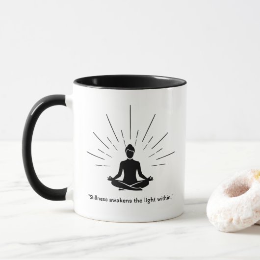 Stralende Meditatiesilhouet Mok (Met donut)