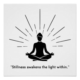 Stralende Meditatiesilhouet Perfect Poster