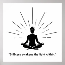 Stralende Meditatiesilhouet Poster