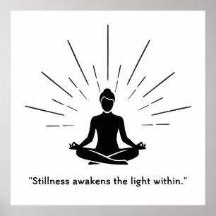 Stralende Meditatiesilhouet Poster