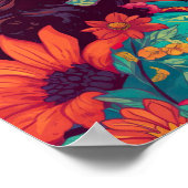 Stralende Mexicaans-Amerikaanse Vrouw Bloemen Prin Poster (Hoek)