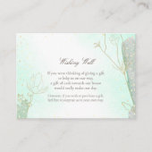 Stralende Mint Groene Botanische Wishing Well Brui Informatiekaartje (Voorkant)