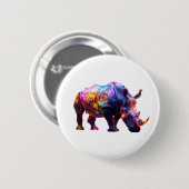 Stralende Mooie Neushoorn Ronde Button 5,7 Cm (Voorkant /achterkant)