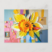 Stralende narcis in moderne Abstracte stijl Feestdagenkaart (Voorkant)