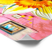 Stralende narcis in moderne Abstracte stijl Poster (Hoek)