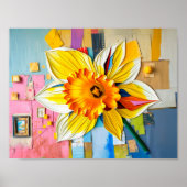 Stralende narcis in moderne Abstracte stijl Poster (Voorkant)