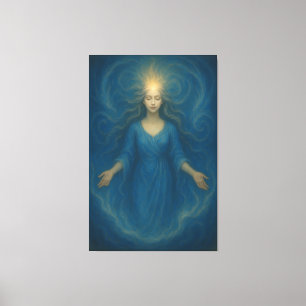 Stralende Oceaan Godin – Luminescente Geest Ontwaa Canvas Afdruk