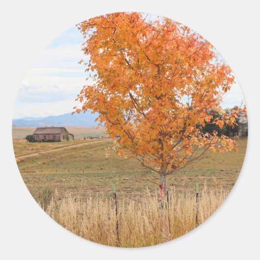 Stralende oktober ronde sticker (Voorkant)
