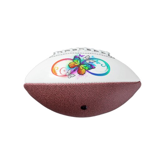 Stralende oneindigheid met regenboog vlinder american football (Gedraaid 270)