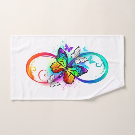 Stralende oneindigheid met regenboog vlinder bad handdoek (Handdoek)