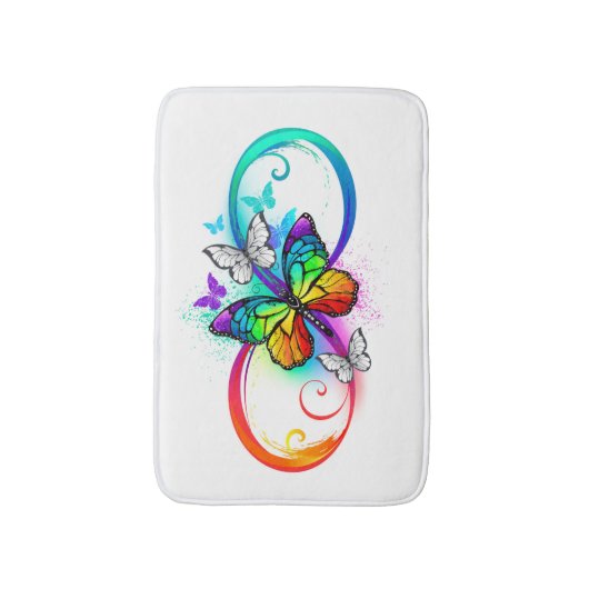 Stralende oneindigheid met regenboog vlinder badmat (Voorkant Verticaal)