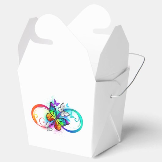 Stralende oneindigheid met regenboog vlinder bedankdoosjes (Geopend)