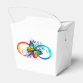 Stralende oneindigheid met regenboog vlinder bedankdoosjes (Achterkant)
