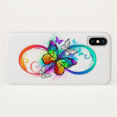Stralende oneindigheid met regenboog vlinder Case-Mate iPhone case (Achterkant (horizontaal))