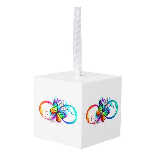 Stralende oneindigheid met regenboog vlinder decoratie (Achter hoekig)