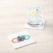 Stralende oneindigheid met regenboog vlinder kartonnen onderzetters (Insitu)