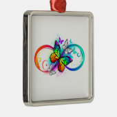 Stralende oneindigheid met regenboog vlinder metalen ornament (Rechts)