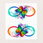 Stralende oneindigheid met regenboog vlinder visitekaartje (Buitenkant ongevouwen)