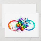 Stralende oneindigheid met regenboogvlinder aankondiging (Voorkant / Achterkant)