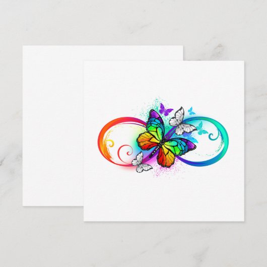 Stralende oneindigheid met regenboogvlinder advieskaart (Voorkant / Achterkant)