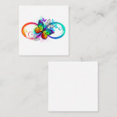 Stralende oneindigheid met regenboogvlinder informatiekaartje (Voorkant / Achterkant)