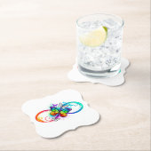 Stralende oneindigheid met regenboogvlinder kartonnen onderzetters (Insitu)