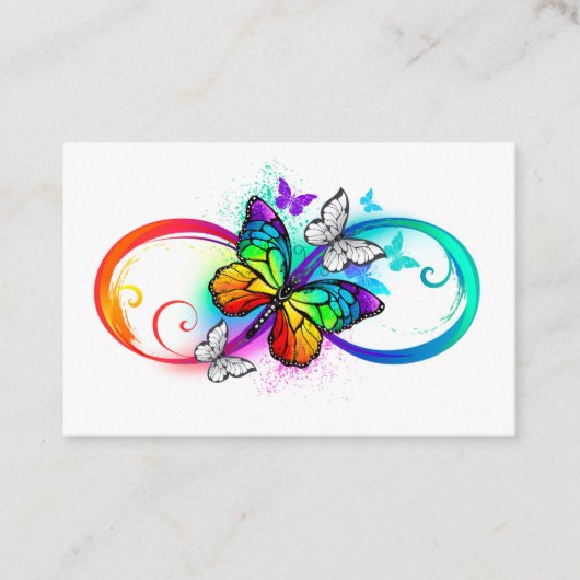 Stralende oneindigheid met regenboogvlinder kortingskaartje (Voorkant)