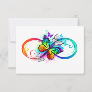 Stralende oneindigheid met regenboogvlinder save the date