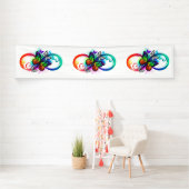 Stralende oneindigheid met regenboogvlinder spandoek (Insitu)