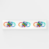 Stralende oneindigheid met regenboogvlinder spandoek (Horizontaal)