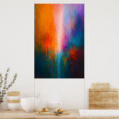 Stralende Opkomst - Abstracte Druppels Poster (Keuken)