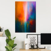 Stralende Opkomst - Abstracte Druppels Poster (Thuiskantoor)
